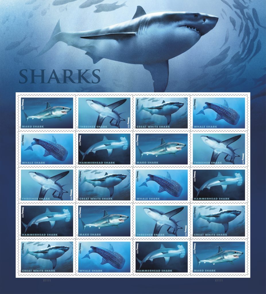 US Postal Serice Sharks Stamps