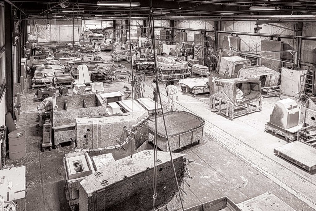 Molds inside the Scout Boats factory