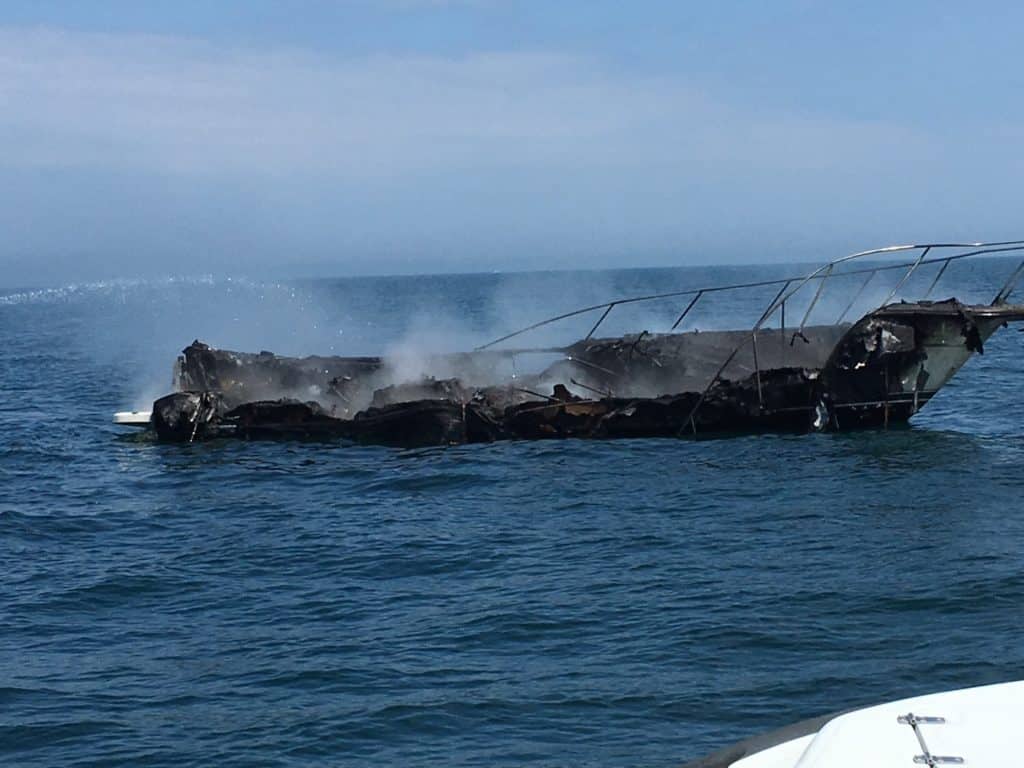 Burnt Boat Hulk US Coast Guard Courtesy Photo