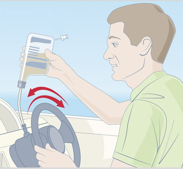 adding fuel helm pump