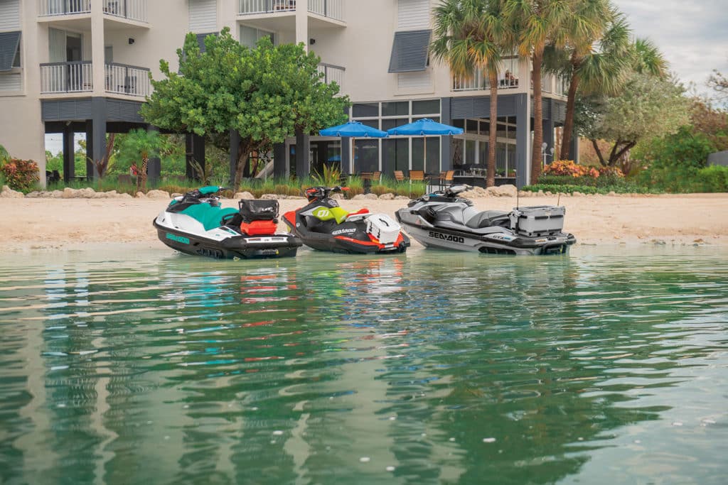 Sea-Doo lineup on the beach