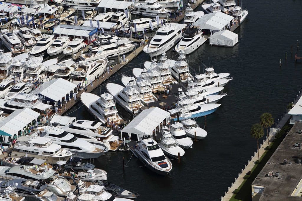 Aerial shot of the Fort Lauderdale Boat Show
