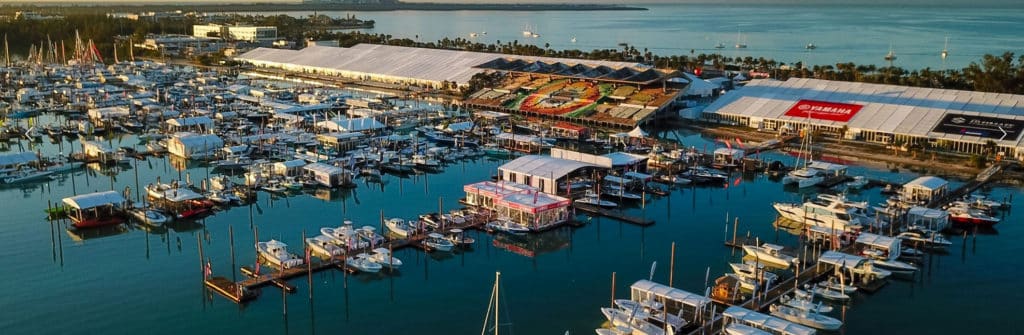 2020 Miami International Boat Show displays