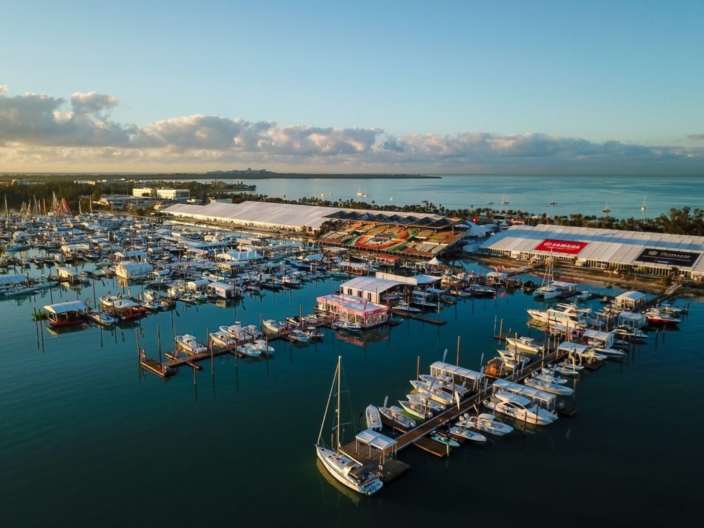 2020 Miami International Boat Show in-water display