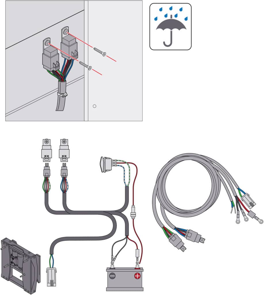 Installing the wiring harness