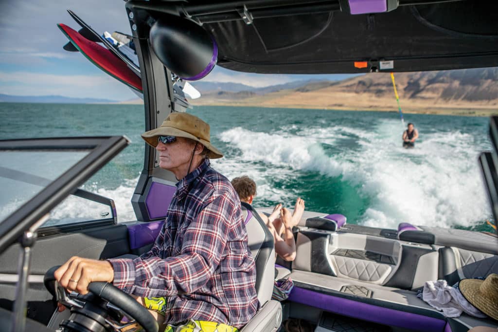 Tow sports on Pyramid Lake