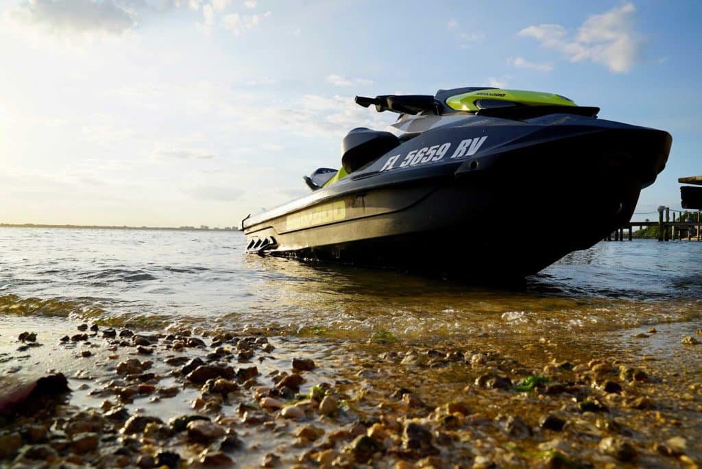 Sea-Doo beached