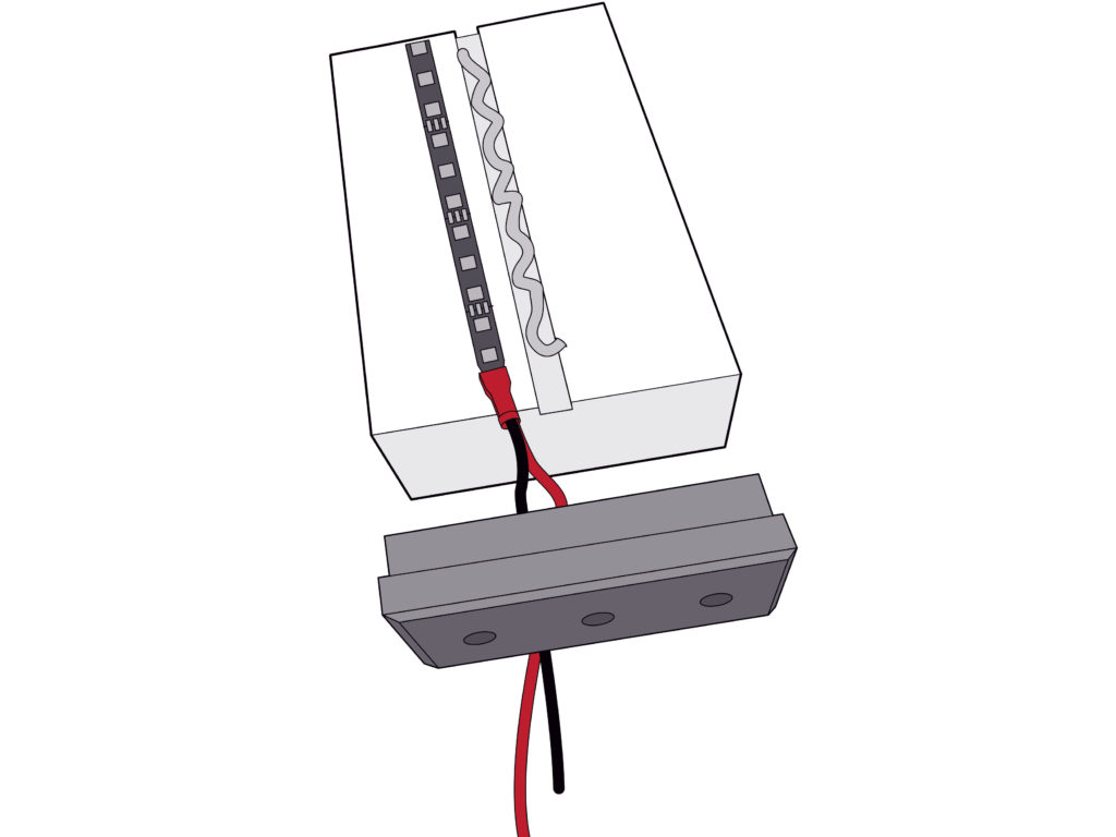 Attaching the LED strips