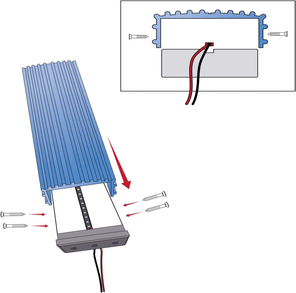 Install the LED light covers