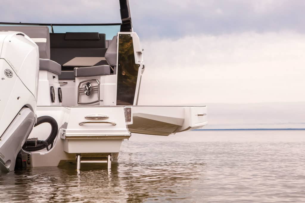 Courtesy Cruisers Yachts fold-out beach door