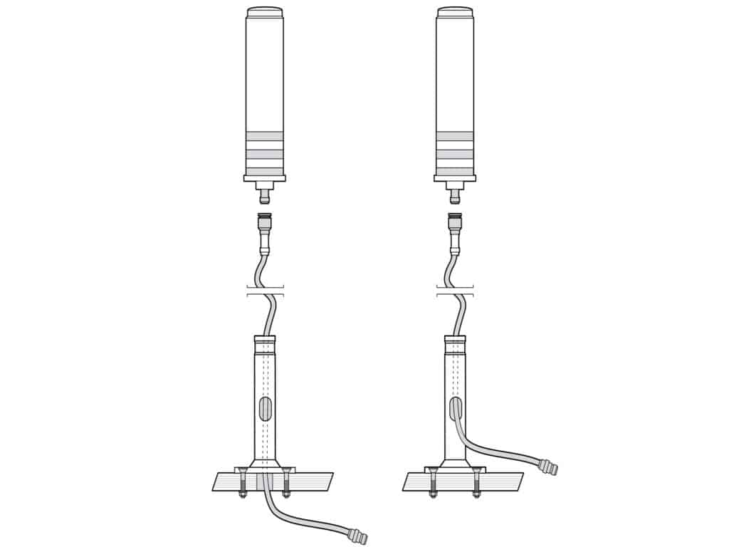 Mount the outside antenna on the boat