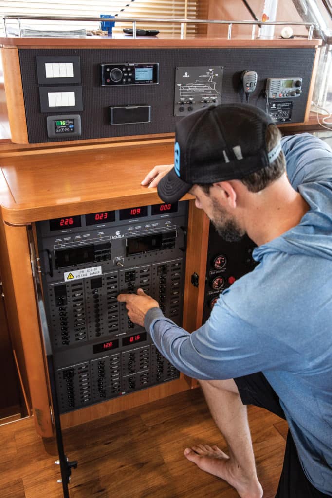 Switching power sources on a charter boat