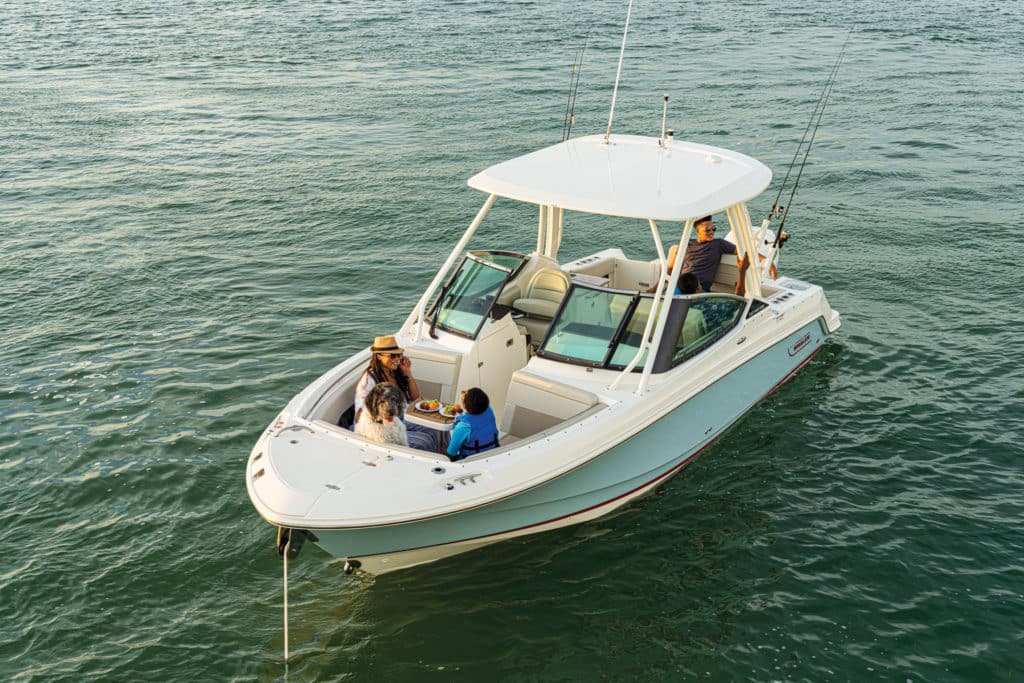 Boston Whaler 240 Vantage at anchor