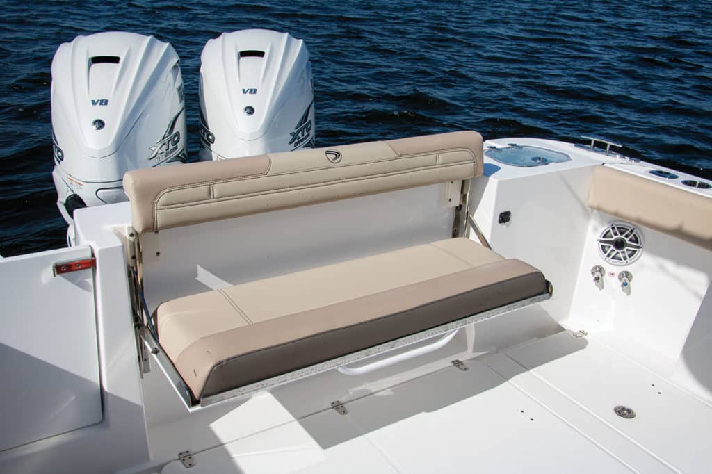 EdgeWater 340CC transom seating