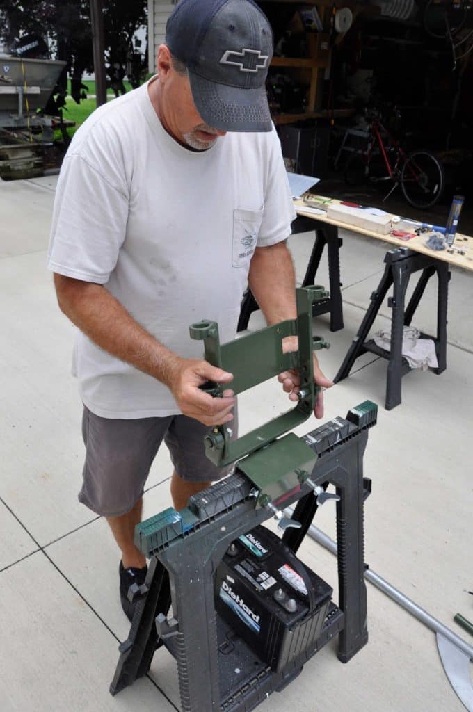 Fitting the gimbal bracket shaft into the transom bracket