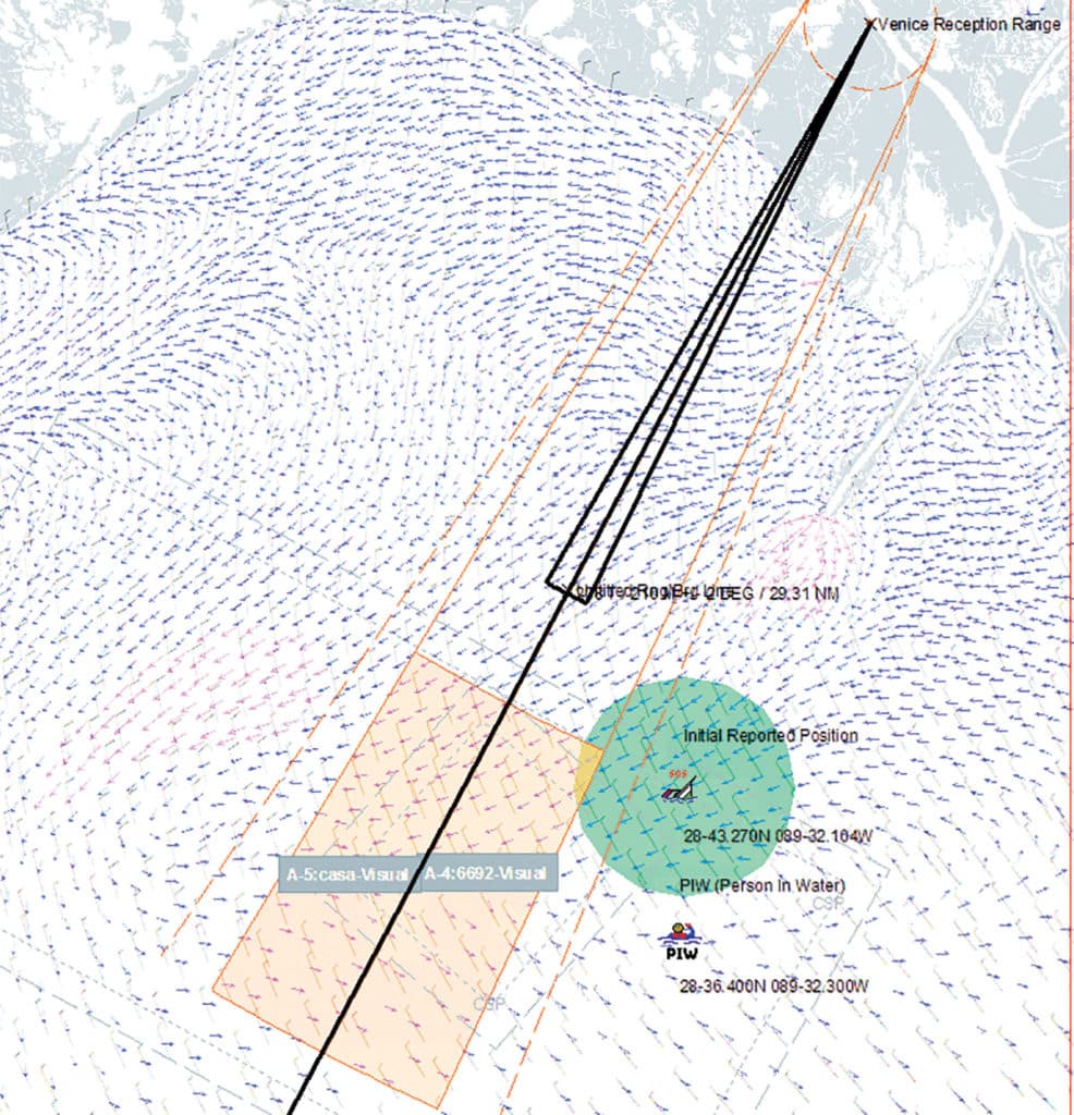 The US Coast Guard can search a specific area thanks to technology