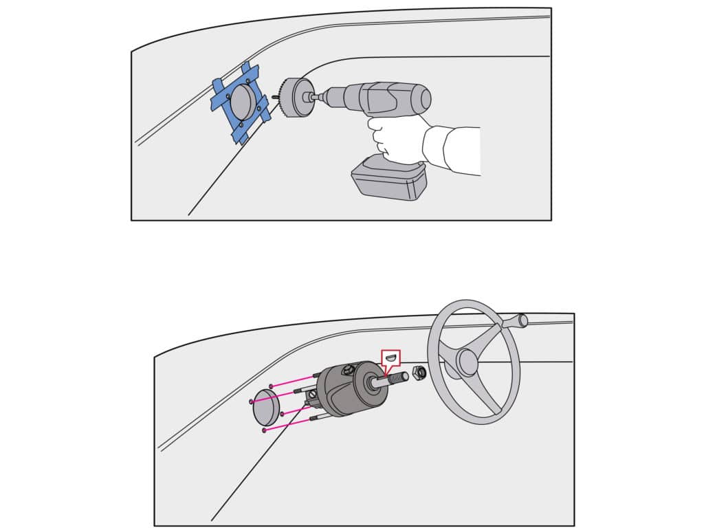 Ensure the helm pump and wheel are centered