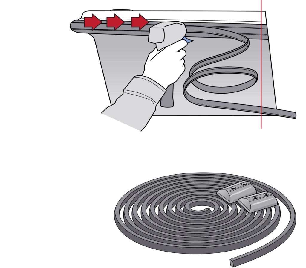 Installing the rub rail insert