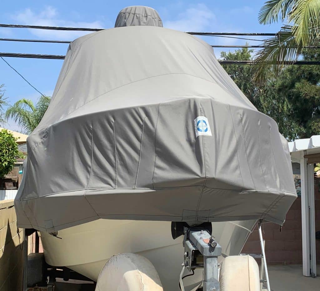 Boat under a protective cover