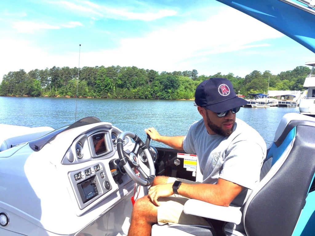 Bubba Wallace at the helm