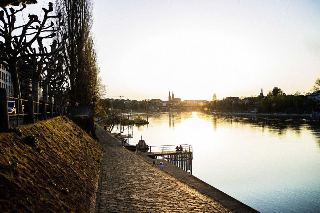 View of a river at sunset