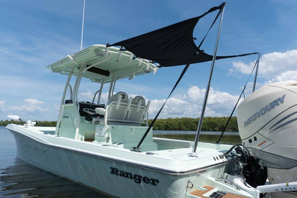 The T-top Boat Shade Kit is stable at higher speeds