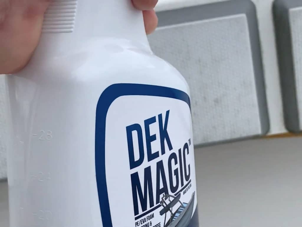 SeaDek Dek Magic cleaner going on coaming bolsters