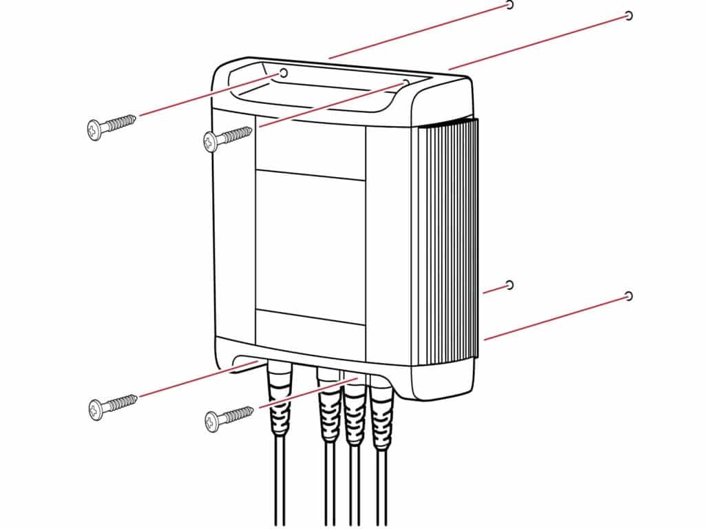 Properly mount the battery charger