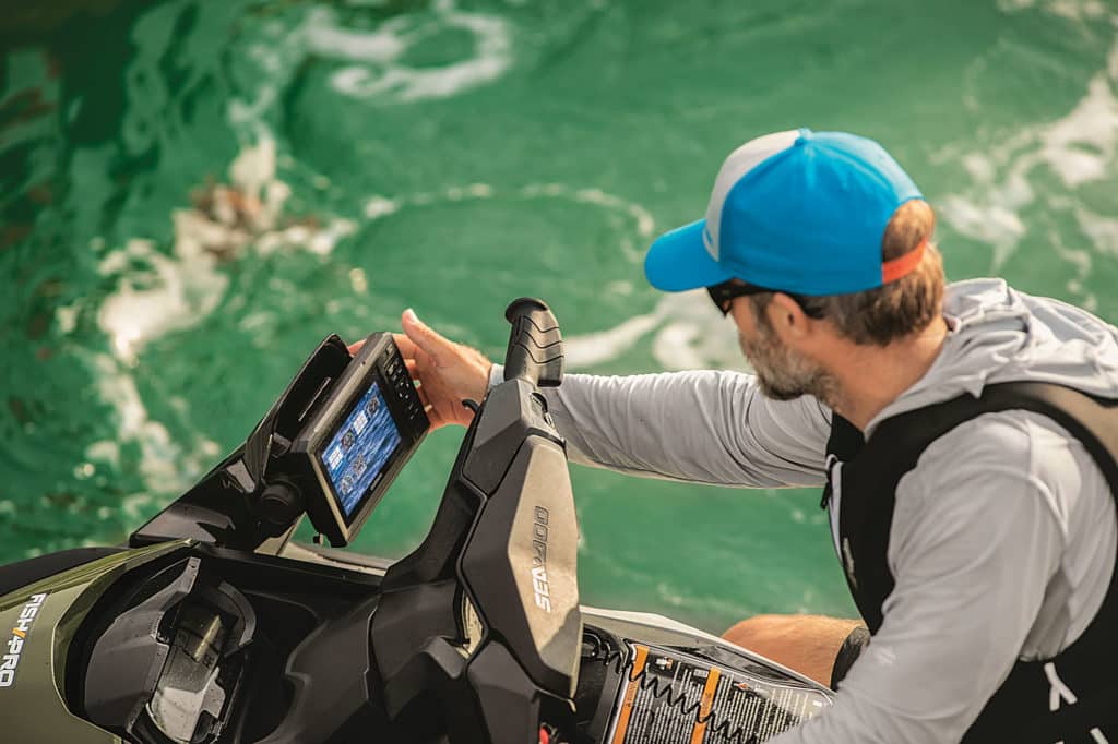 Using a fish finder on the Sea-Doo