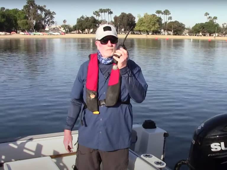 Making a radio check using a handheld VHF radio