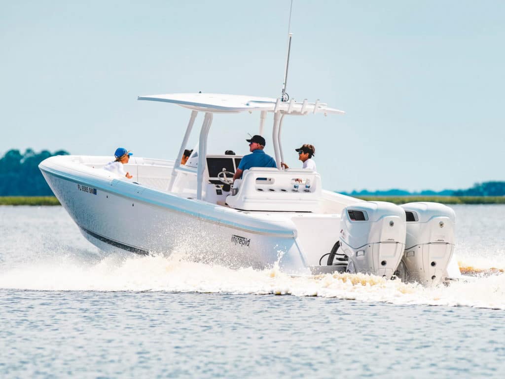 Twin Cox CXO300 outboards on an Intrepid