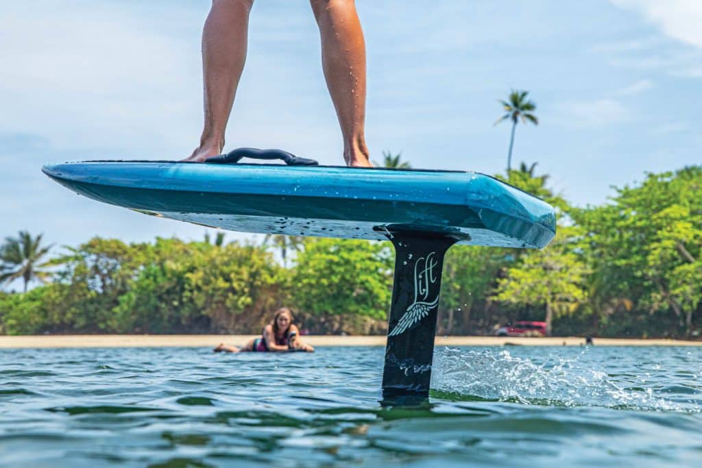 Foiling along the beach