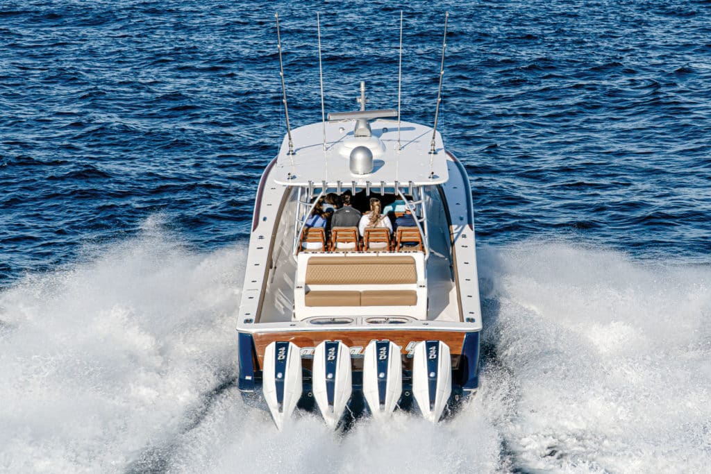 The V-46 with quad Mercury Racing outboards