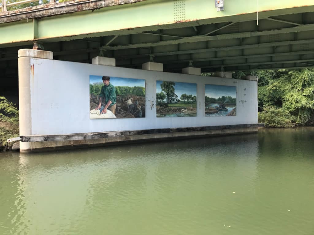 Cool artwork under a bridge