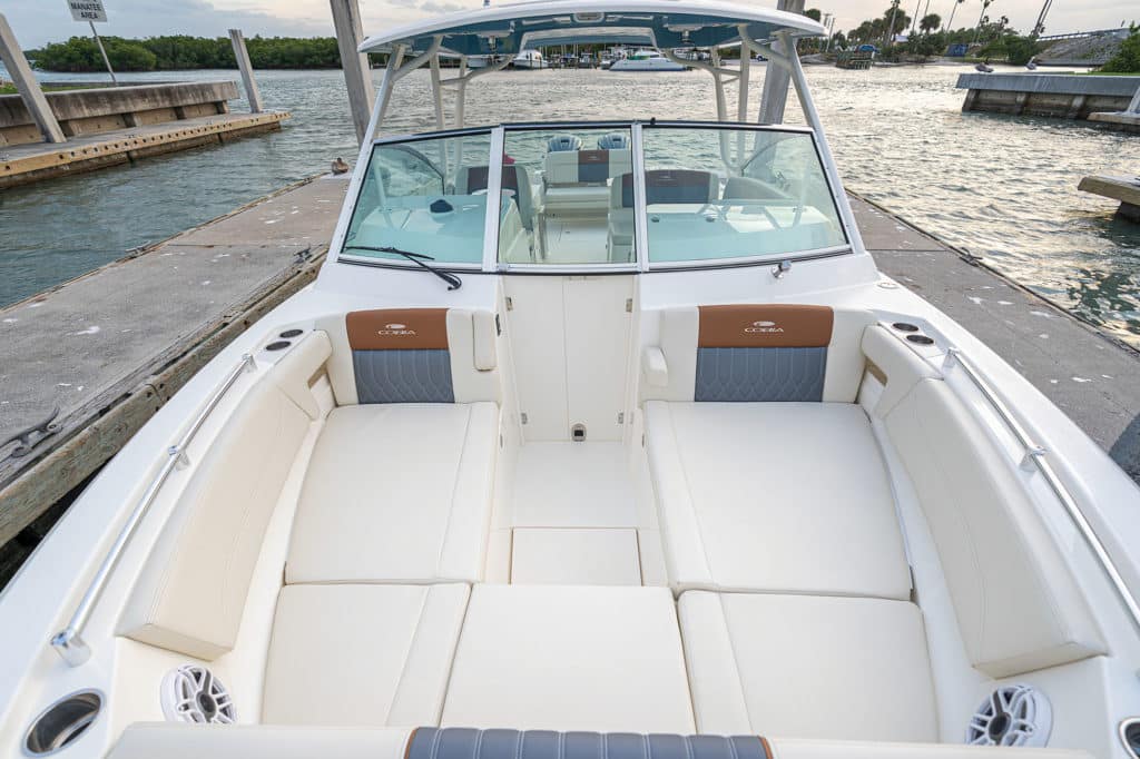 Cobia 330 Dual Console bow seating