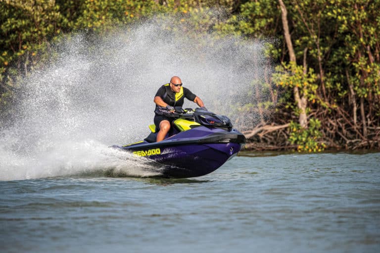 Sea-Doo RXP-X 300 rocketing across the water