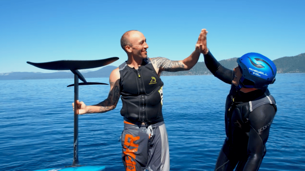 Duncan Lee and Grant Korgan getting ready to do some wakesurfing