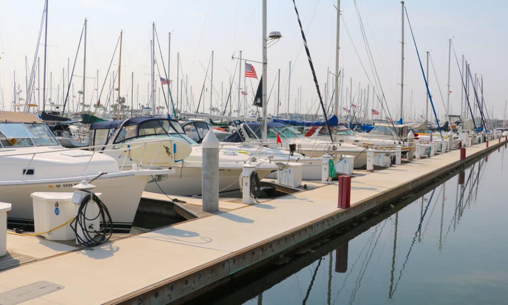 Dock slips full of boats