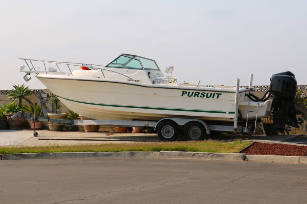 Used boat on an old trailer