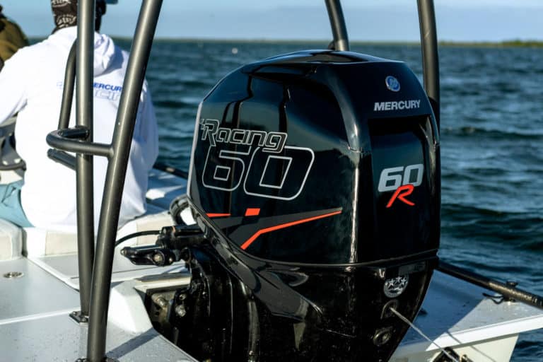 Mercury Racing 60R on a skiff