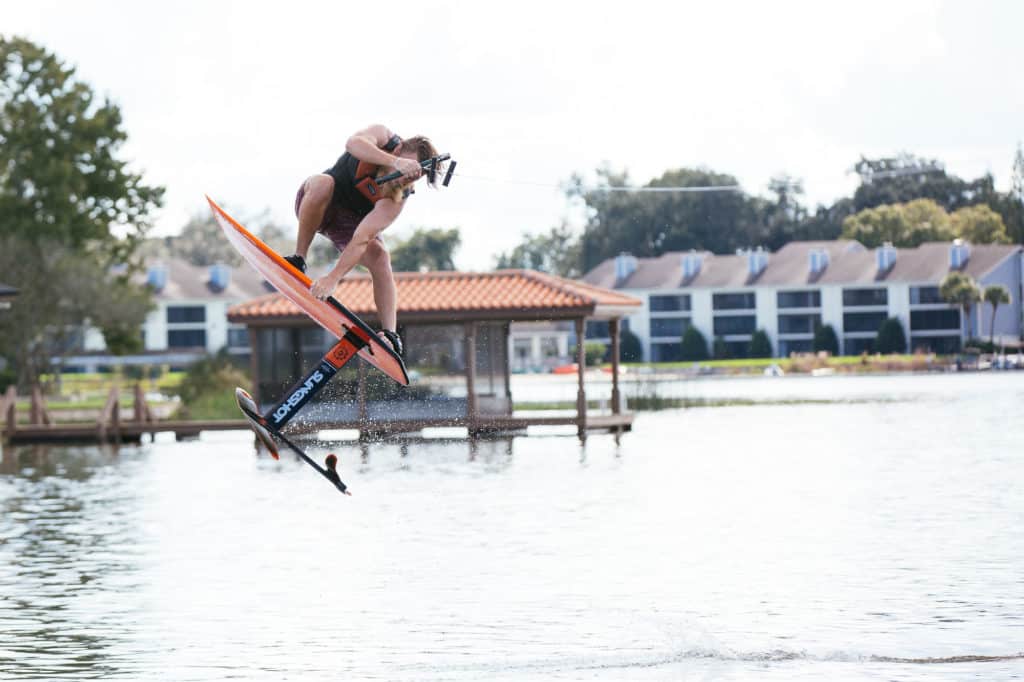Catching air on the wake foil