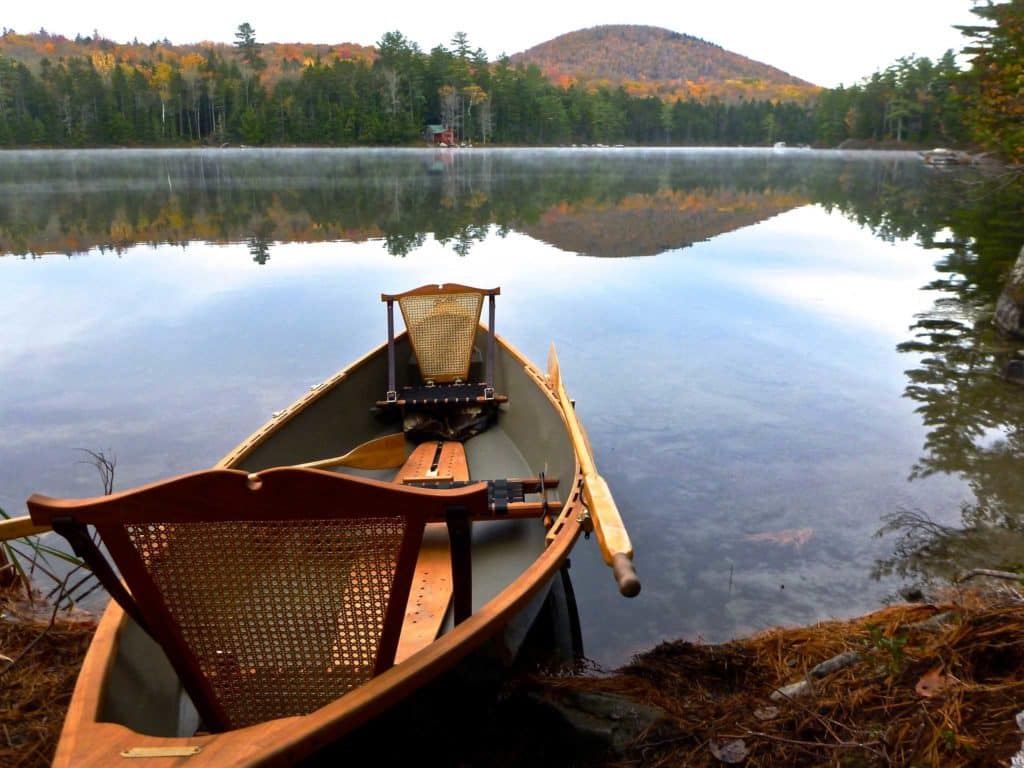 Adirondack Guide Boat on a pristine lake.