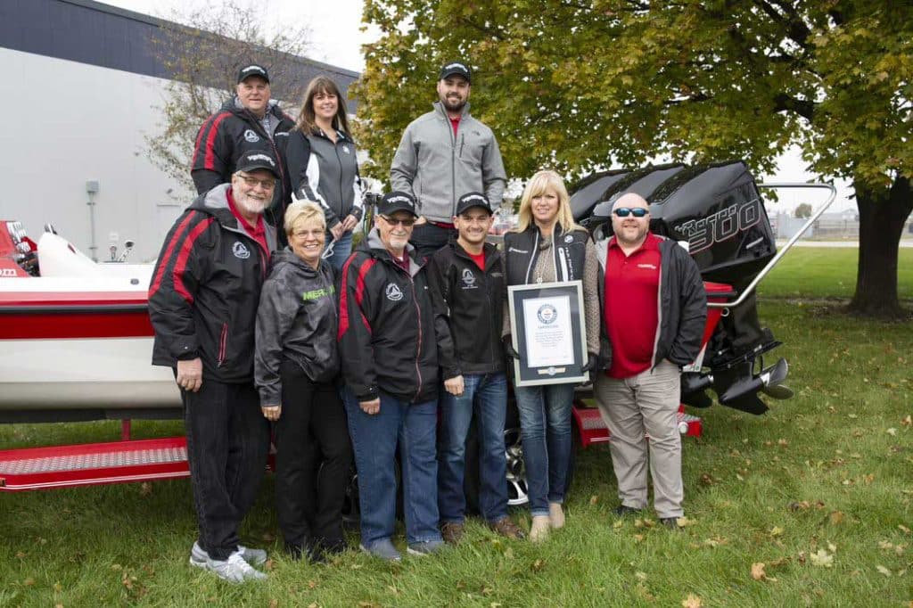 Triple Mercury Racing Outboards Tow Guinness Record Ski Pyramid