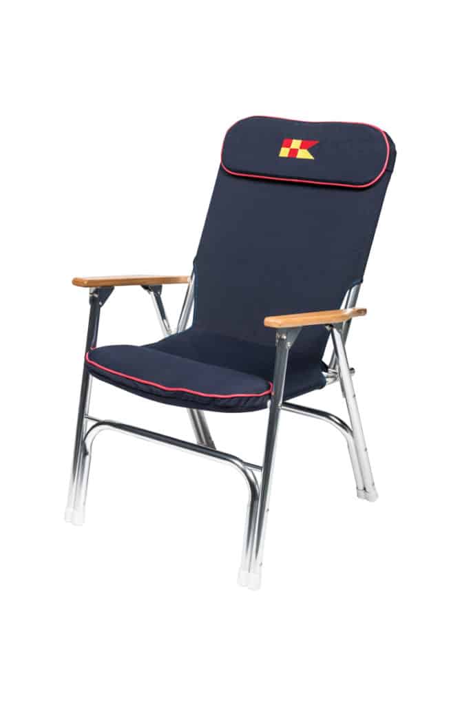 padded deck chair, canvas chair