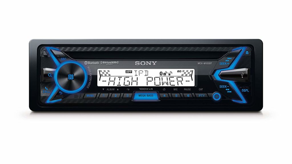 Sony MEXM100BT 160W RMS Marine CD Receiver with Bluetooth (Black) and SiriusXM Ready for boats