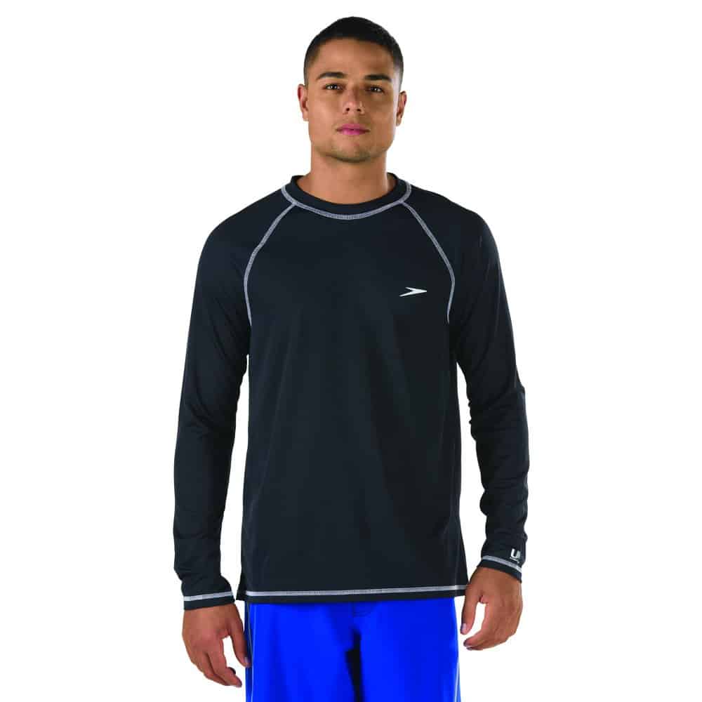 Speedo Men's Uv Swim Shirt Long Sleeve Loose Fit Easy Tee