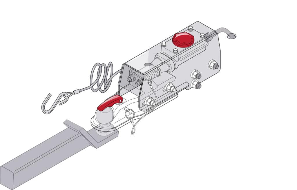 New trailer surge brake actuator ready for installation