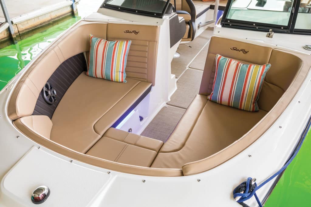 A spacious bow on the 230 SPX Outboard