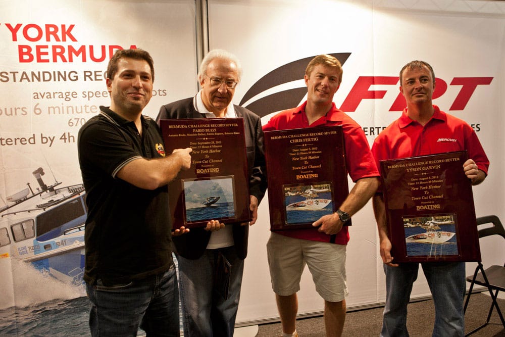Chris Fertig, Tyson Garvin and Fabio Buzzi accepting Bermuda Challenge awards