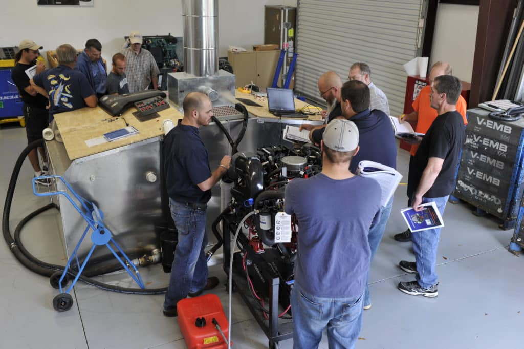 Volvo Penta Technicians Learning During Training